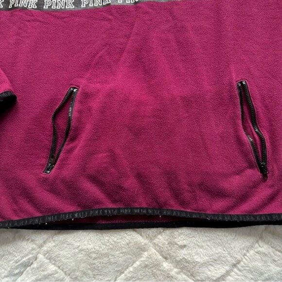 Victoria's Secret PINK | Berry Quarter Zip Crew Neck Pullover | Size Small - Picture 8 of 12